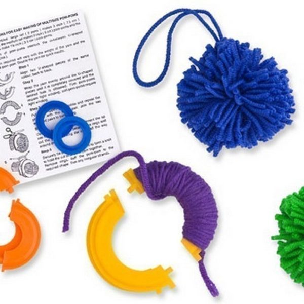 Pony pomponų – bumbulų gamybai skirtingų dydžių, 2 vnt