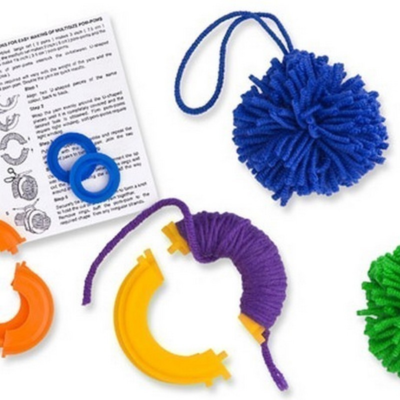 Pony pomponų – bumbulų gamybai skirtingų dydžių, 2 vnt