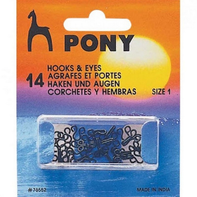 Pony kabliukai su kilpelėmis, 1 dydis, 14 vnt.