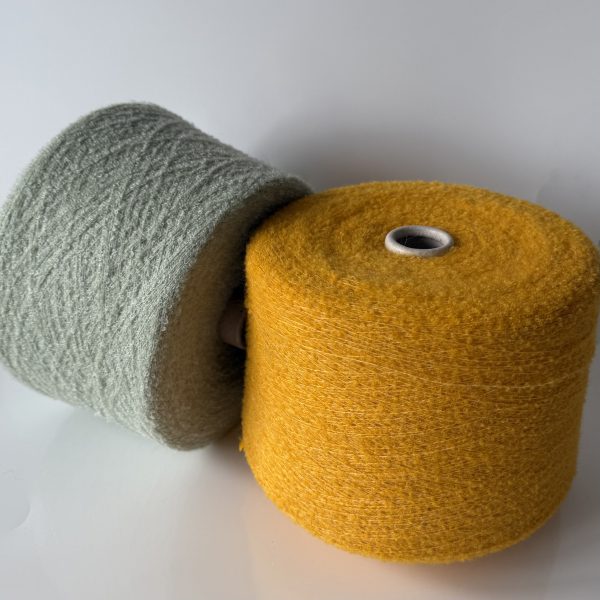 Baby alpakos vilnos buklė mezgimo siūlai su vilna, poliakrilu, poliamidu ir elastanu