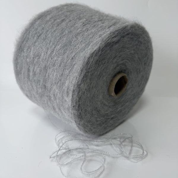 Baby alpakos vilnos mezgimo siūlai su merino vilna, poliamidu ir blizgiu poliesteriu