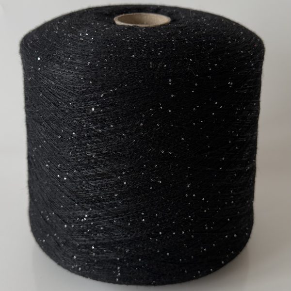 Vilnelės mezgimo siūlai su poliesteriu su žvyneliais