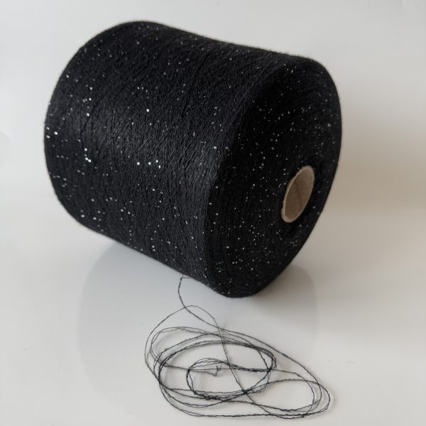 Vilnelės mezgimo siūlai su poliesteriu su žvyneliais